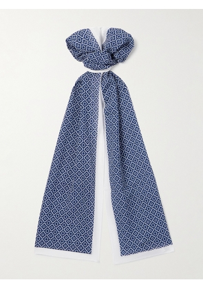 Anderson & Sheppard - Printed Cotton-Voile Scarf - Men - Blue
