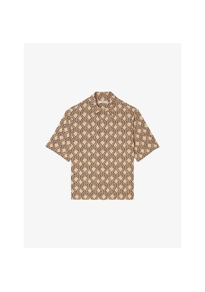 Mens Sandro Graphic Rope-Print Loose-Fit Woven Shirt