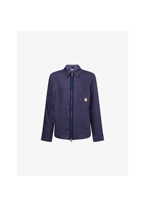 Mens Moncler Genius Moncler x Gilga Farm By Donald Glover Logo-Patch Linen-Blend Shirt