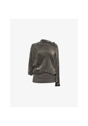 Womens Rick Owens Cylinder Draped Velvet Top
