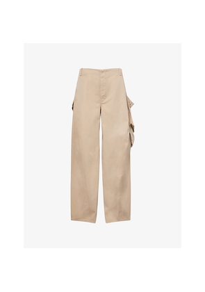 Womens Alaia Cargo Barrel-Leg Cotton Trousers