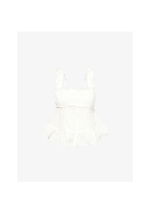 Womens Amy Lynn Rosella Broderie Floral Appliqué Cotton Top