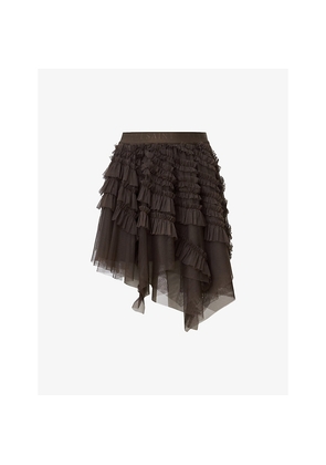 Womens Allsaints Jayde Branded-Waist Tulle Woven Mini Skirt