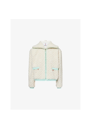 Womens Casablanca Monogram High-Neck Fleece Jacket