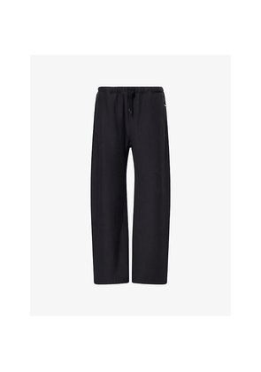 Womens Alexander Wang Branded-Waistband Wide-Leg Cotton-Jersey Jogging Bottoms