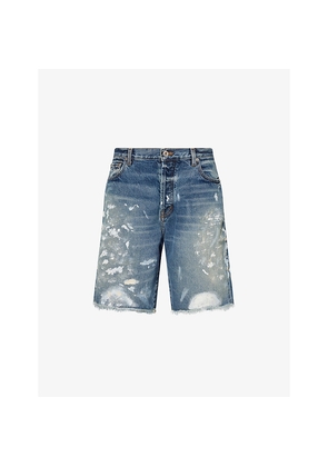 Mens Gallery Dept Painted Distressed Denim Shorts
