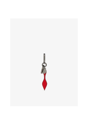 Womens Christian Louboutin Mooncrest Leather and Steel Keyring