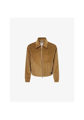Mens Ami Paris Embroidered-Logo Long-Sleeve Corduroy Jacket