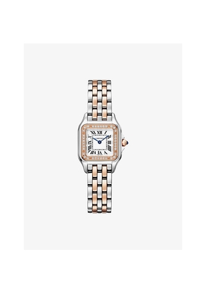 Crw3Pn0014 Panthère De Cartier Small 18ct Rose-Gold, Steel and Diamond Quartz Watch