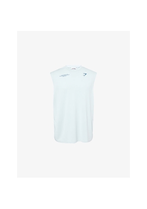 Mens Gymshark Conditioning Club Oversized Text-Print Woven Tank Top