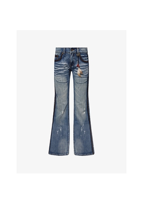 Mens Jaded London Feather Drift Flared Denim Jeans