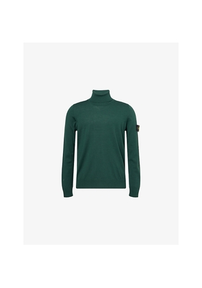 Mens Stone Island Roll-Neck Long-Sleeve Wool Turtle Neck