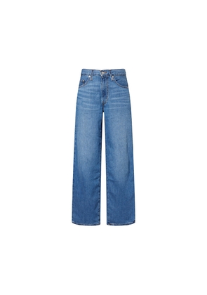 Womens Levis Baggy Dad Straight-Leg Denim and Linen Jeans