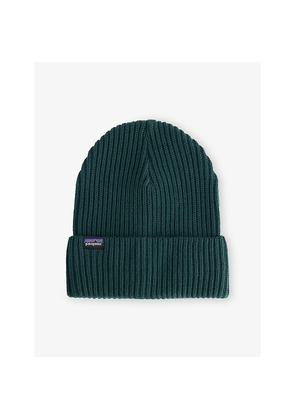 Mens Patagonia Fishermans Logo-Patch Knit Beanie Hat