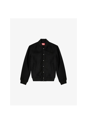 Mens Diesel J-Arry Logo-Embossed Wool-Blend Bomber Jacket