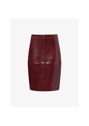 Womens Rohe Frames Snake Slit Leather Midi Skirt