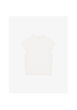 Womens Ro&Zo Ivory Roll Neck Knit Top