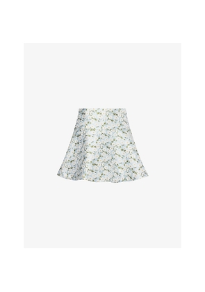 Womens Sister Jane Mist Jacquard Flared Woven Mini Skirt