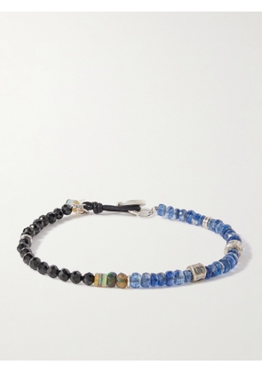 Peyote Bird - Halfdays Silver Multi-Stone Beaded Bracelet - Men - Blue