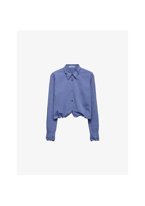Womens Prada Fil-À-Fil Long-Sleeve Cotton Shirt