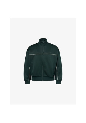 Mens Lacoste Zipped Satin-Effect Fleece Cotton-Blend Sweatshirt