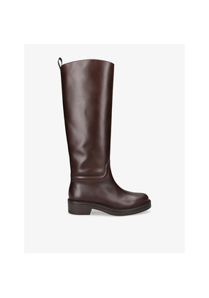 Womens Stuart Weitzman Celia Flat Leather Knee-High Riding Boots