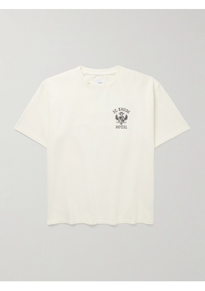Rhude - Logo-Print Cotton-Jersey T-Shirt - Men - White - XS
