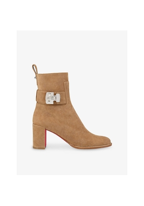 Womens Christian Louboutin Booty Lock 70 Suede Boots