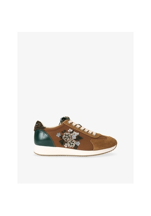 Womens Kurt Geiger London Islington Embellished Woven Trainers