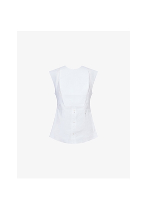 Womens Victoria Beckham Sleeveless Bib Cotton Shirt