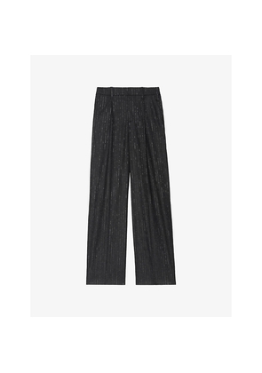 Womens Zadig&Voltaire Puros Regular-Fit High-Rise Striped Flannel Trousers