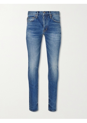TOM FORD - Slim-Fit Straight-Leg Selvedge Stretch Jeans - Men - Blue - UK/US 32