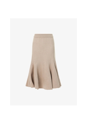 Womens Bottega Veneta Flared High-Waist Cashmere-Blend Midi Skirt