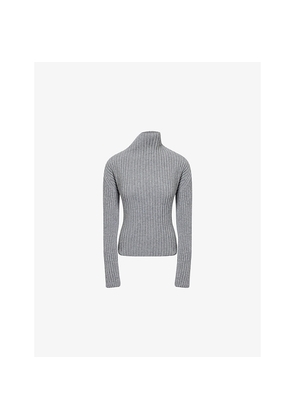 Womens Victoria Beckham Cowl-Neck Ribbed Wool-Blend Jumper