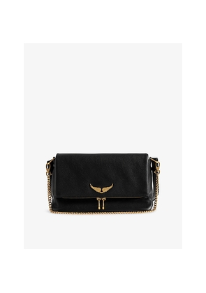 Womens Zadig&Voltaire Rocky II Wing-Embellished Leather Cross-Body Bag