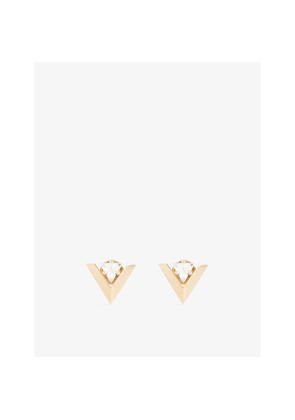 Womens Valentino Garavani Je Les V Gold-Toned Brass and Crystal Earrings