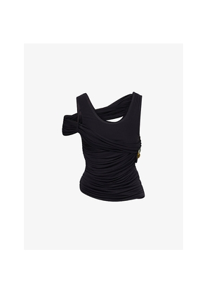 Womens Christopher Esber Beach Shawl Ruched Woven Top