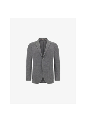 Mens Boggi Milano Micro-Texture Cotton-Wool Blend Jersey Blazer