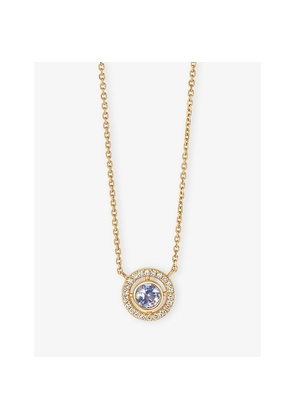 Womens Astley Clarke December Birthstone 14ct Yellow-Gold, Tanzanite and 0.08ct Lab-Grown Diamond Pendant Necklace