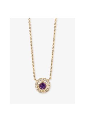 Womens Astley Clarke February Birthstone 14ct Yellow-Gold, Amethyst and 0.08ct Lab-Grown Diamond Pendant Necklace