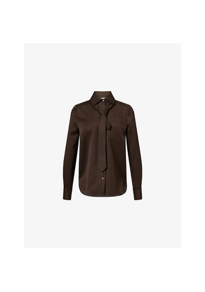 Womens Acne Studios Tie Long-Sleeves Wool Shirt