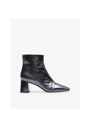 Womens Joseph Metallic Leather Heeled Ankle Boots