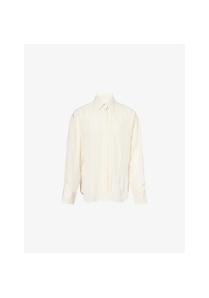 Womens Victoria Beckham Pleat Relaxed-Fit Silk Shirt
