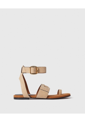 Stella McCartney - Gaia Ankle Buckle Sandals, Woman, Desert, Size: 37