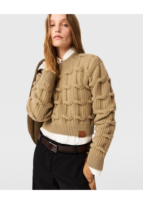 Stella McCartney - Falabella Cable-Knit Crewneck Jumper, , Size: L