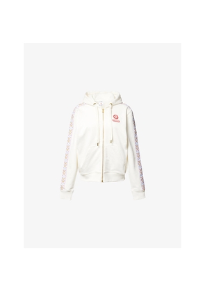 Womens Casablanca Laurel Flame-Panel Cotton-Jersey Hoodie