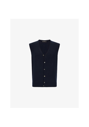 Mens Boggi Milano V-Neck Knitted Merino-Wool Waistcoat