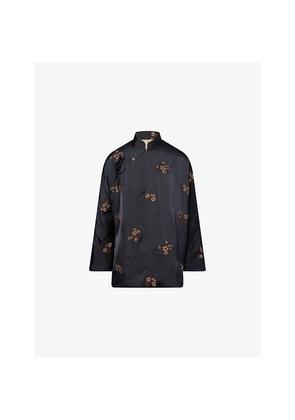 Womens Uma Wang Emma Flora-Embroidery Cotton-Blend Jacket