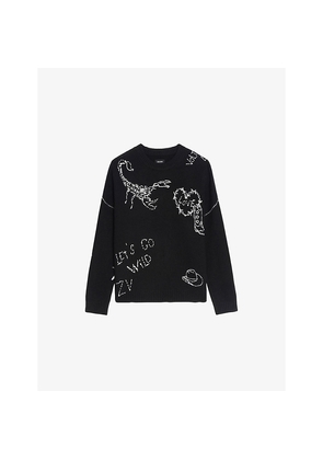 Womens Zadig&Voltaire Baba Embroidered Merino-Wool Jumper