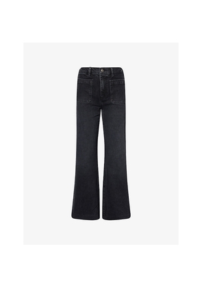Womens Frame The Refined Wide-Leg Stretch-Denim Jeans